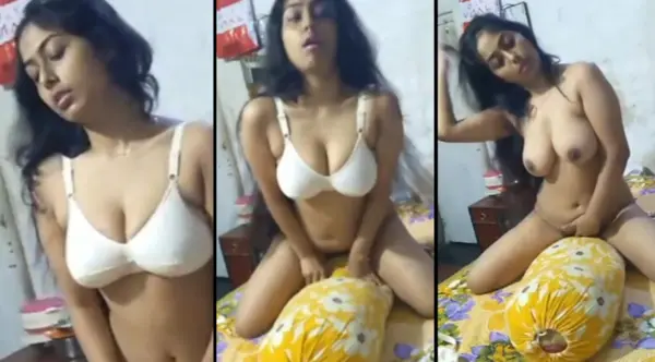 Desi Cute Girl Riding on Pillow her boobs Full Video